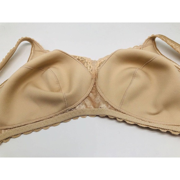 PLAYTEX 18 Hour Bra 38DDD Air Form Comfort NUDE beige Lace Wire-free B1 - Picture 4 of 8